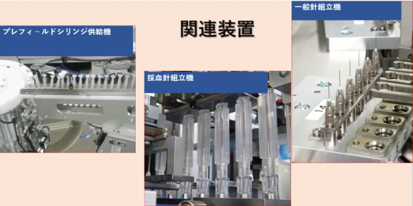 シリンジ、針組立機